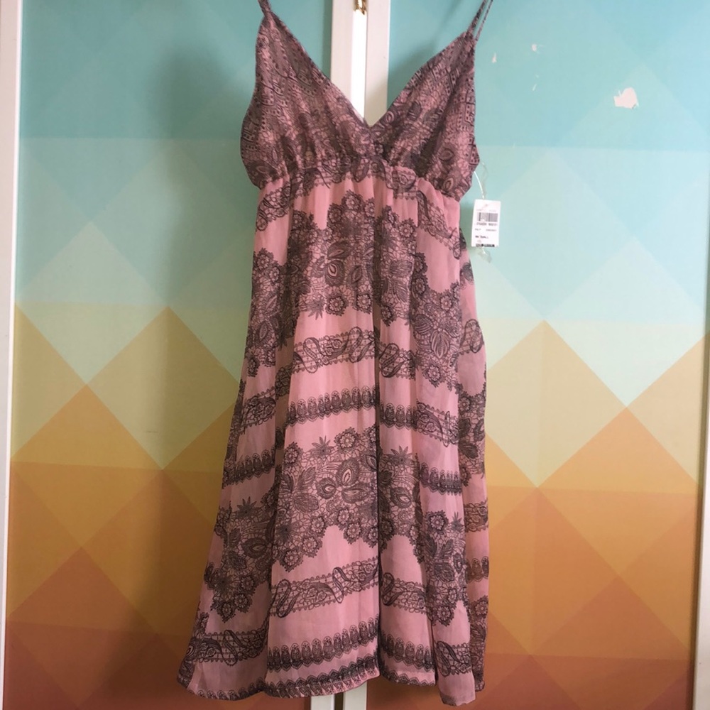 Pink casual cute flowy dress